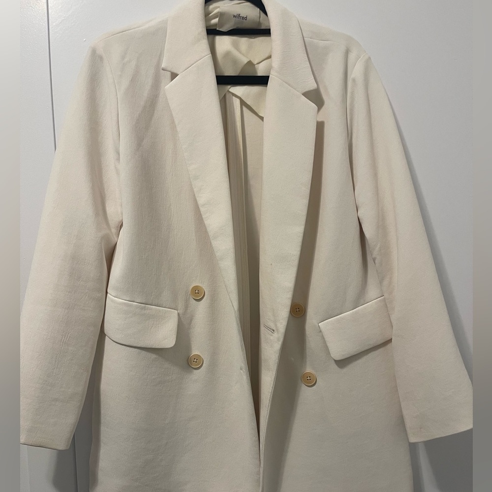 Wilfred Cream Double-Breasted Blazer
